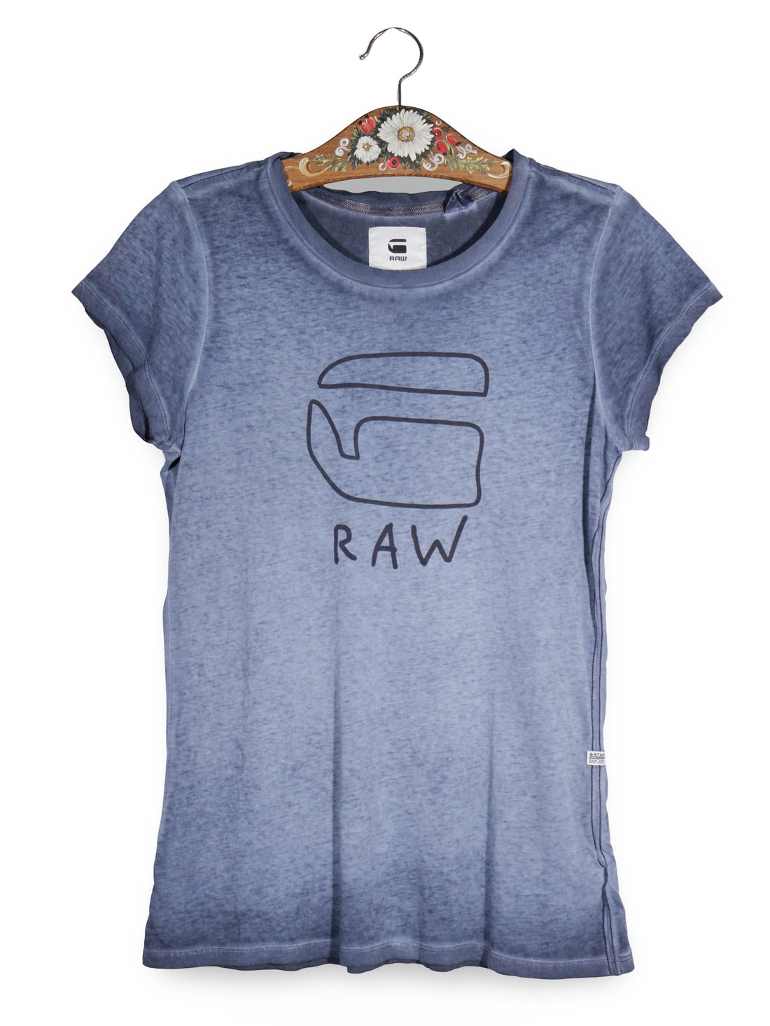 Tricou G-STAR RAW albastru mărime L vedere din față second-hand premium