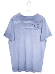 Tricou Camp David albastru deschis spalacit mărime XXL vedere din spate second-hand premium