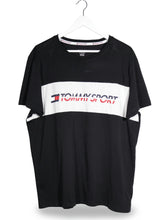 Tricou Tommy Sport negru, alb, rosu mărime XL vedere din față second-hand premium