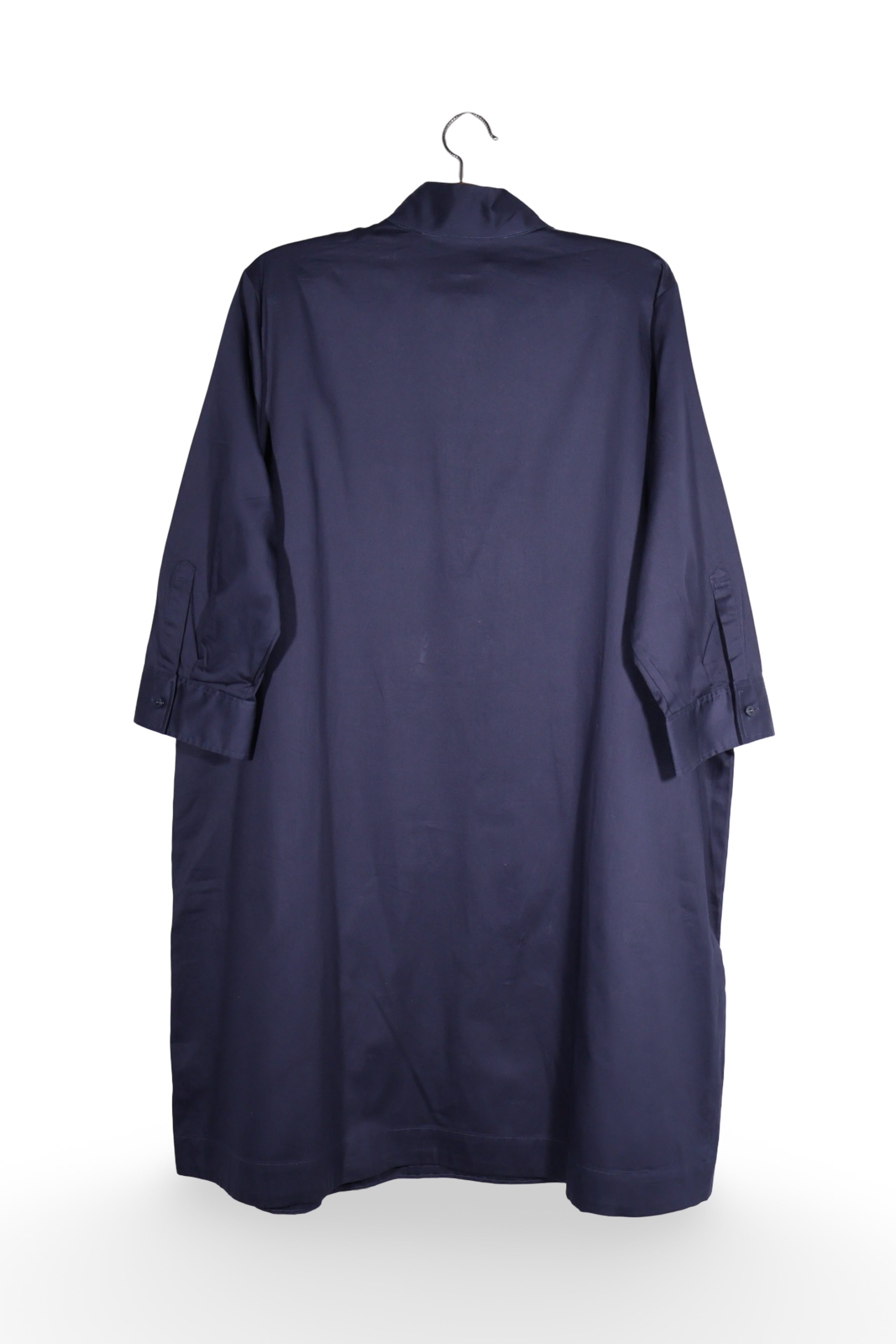 Rochie - Christian Berg bleumarin din bumbac cu guler inalt – XL – Femei - spate