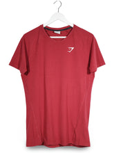 Tricou Gymshark roșu mărime M vedere din față second-hand premium