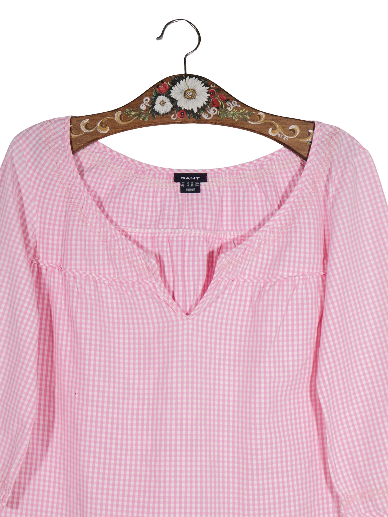 Bluza GANT roz alb mărime S detaliu material și croială second-hand premium