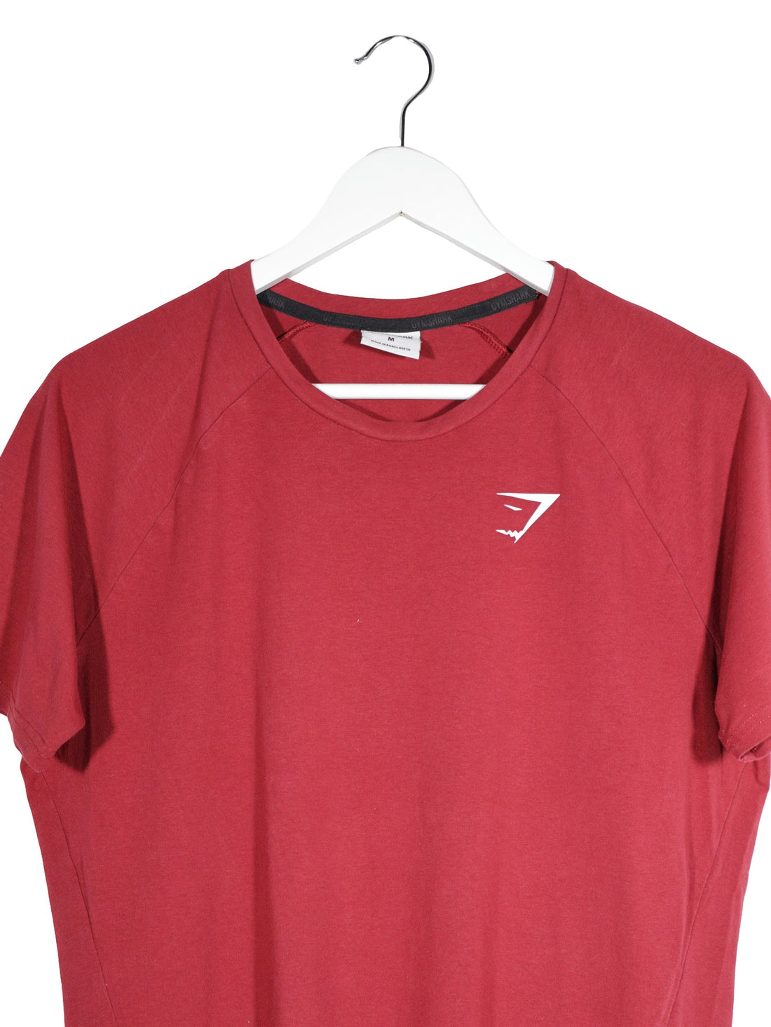 Tricou Gymshark roșu mărime M detaliu material și croială second-hand premium