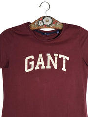Tricou GANT bordo mărime S detaliu material și croială second-hand premium