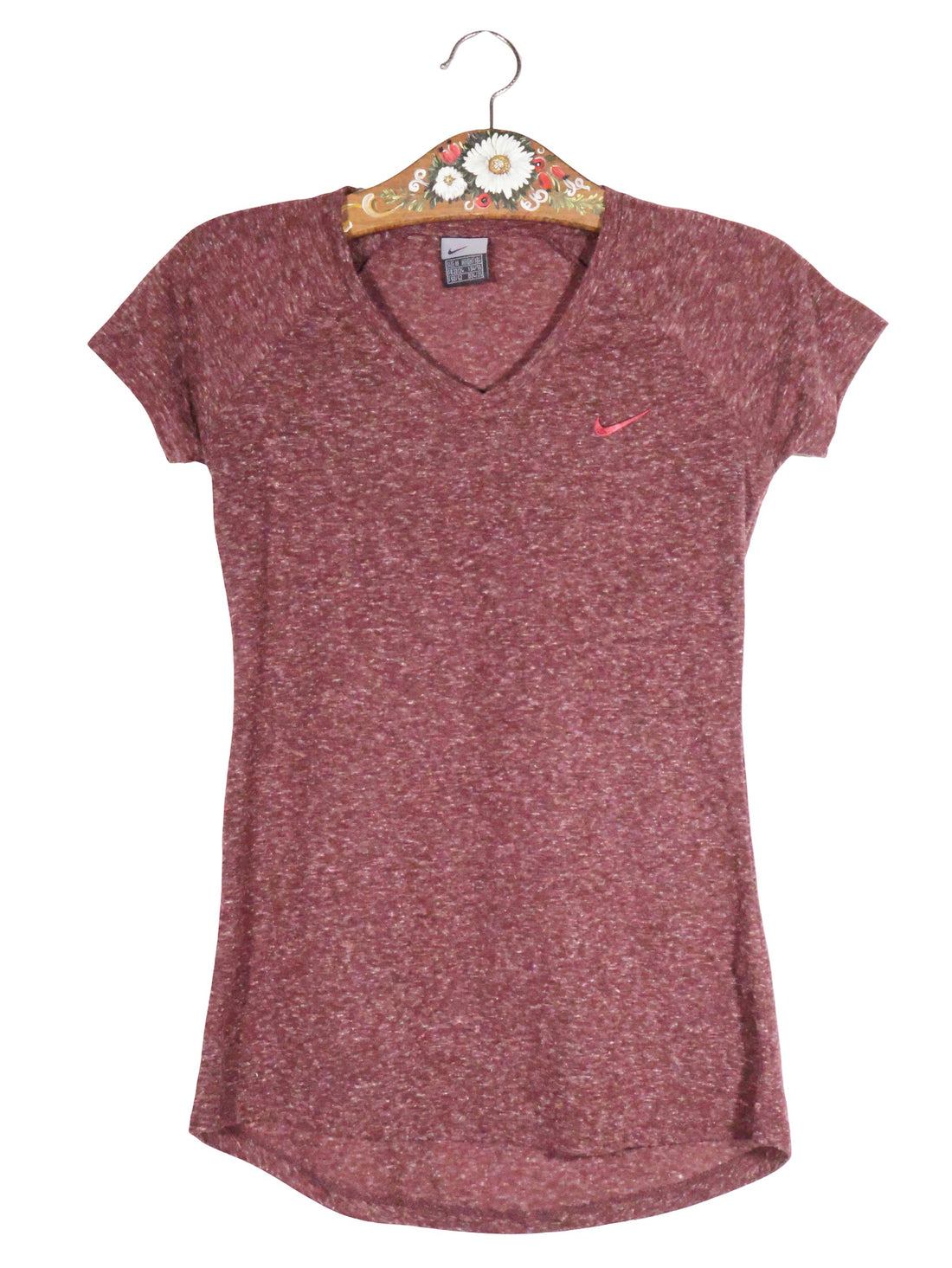 Tricou Nike bordo melanj mărime M vedere din față second-hand premium