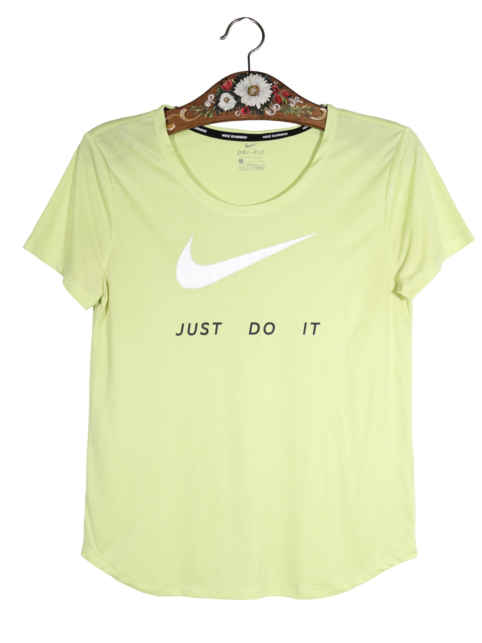 Tricou Nike verde deschis mărime S vedere din față second-hand premium