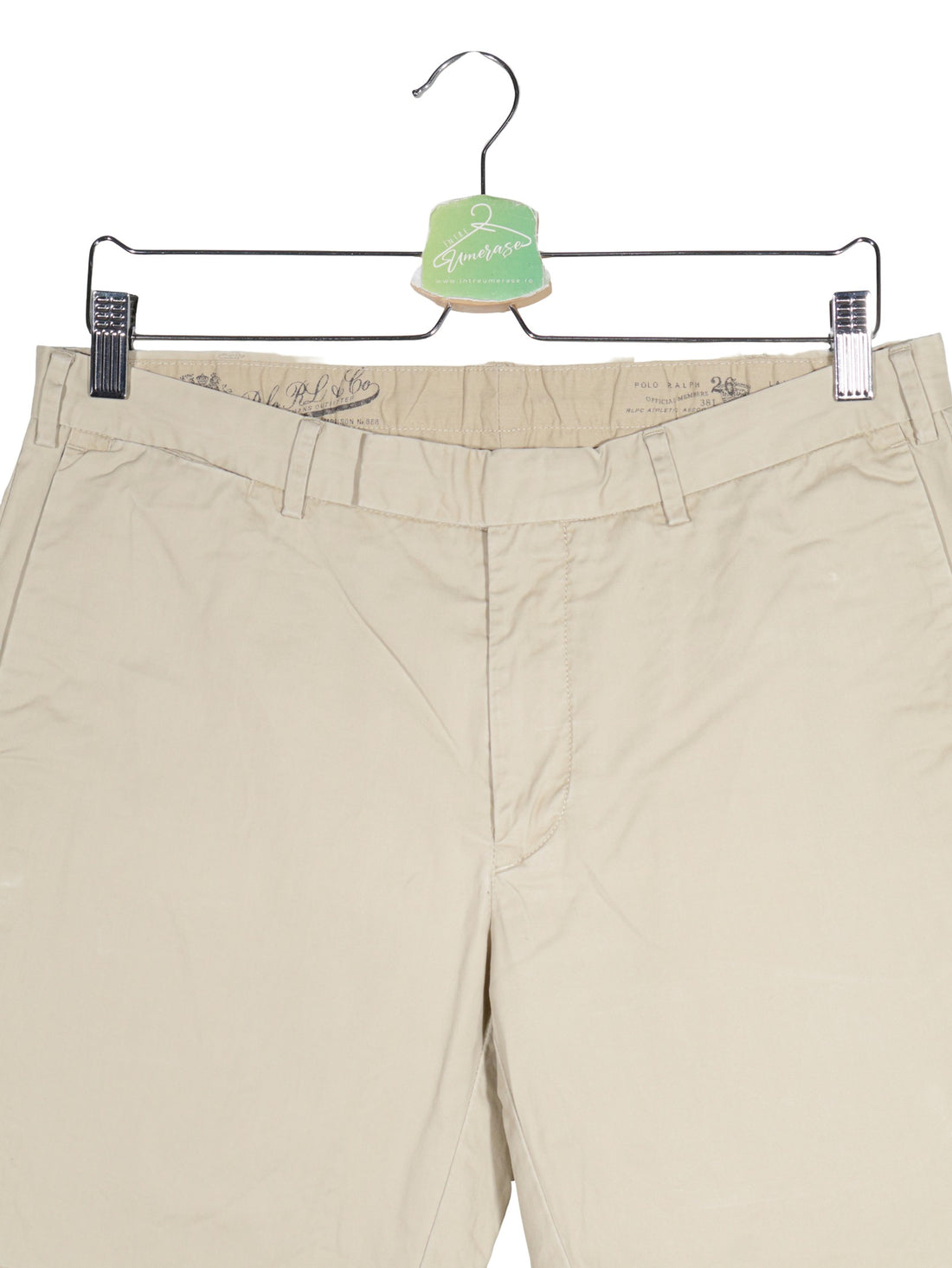 Pantaloni scurti Ralph Lauren bej mărime M detaliu material și croială second-hand premium