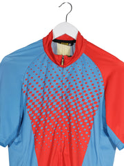 Tricou Mavic albastru si rosu mărime XL detaliu material și croială second-hand premium