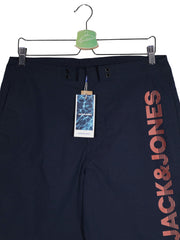 Pantaloni scurti JACK&JONES bleumarin mărime M detaliu material și croială second-hand premium