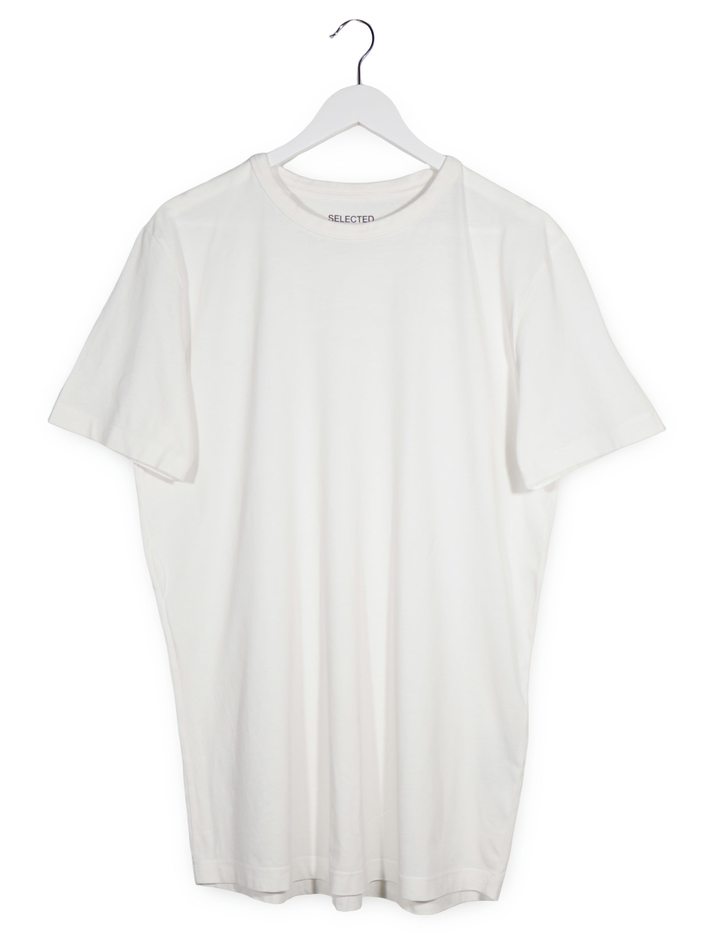 Tricou SELECTED HOMME alb mărime M vedere din față second-hand premium