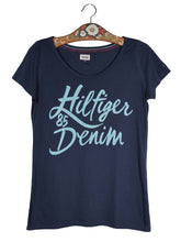 Tricou Tommy Hilfiger Denim bleumarin mărime L vedere din față second-hand premium