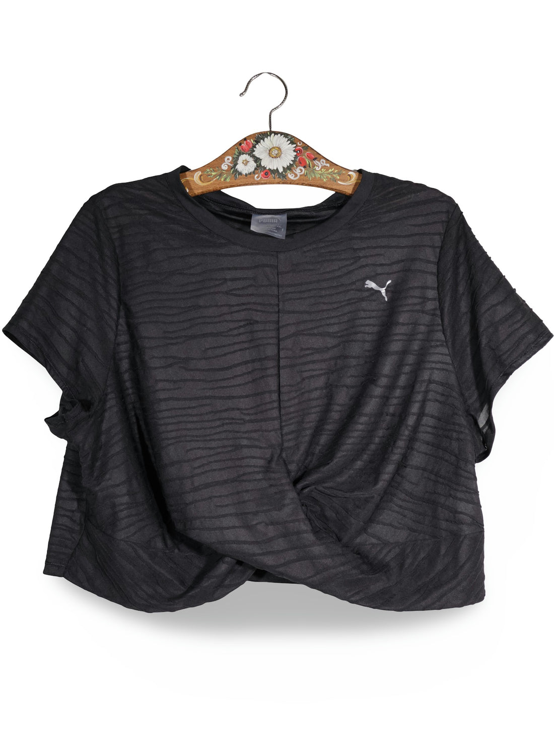 Tricou PUMA negru mărime XXL vedere din față second-hand premium