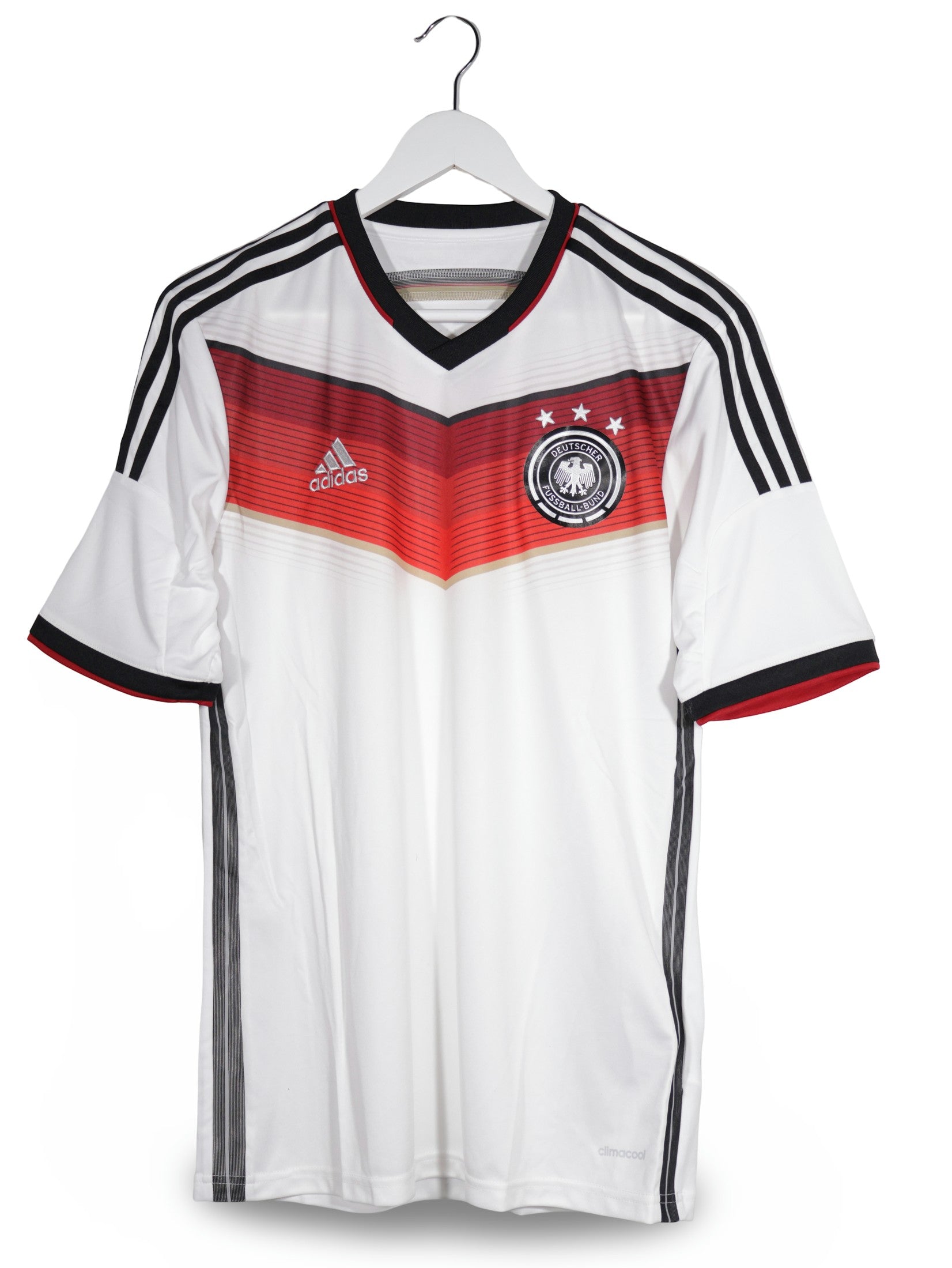 Tricou adidas alb, rosu, negru mărime M vedere din față second-hand premium