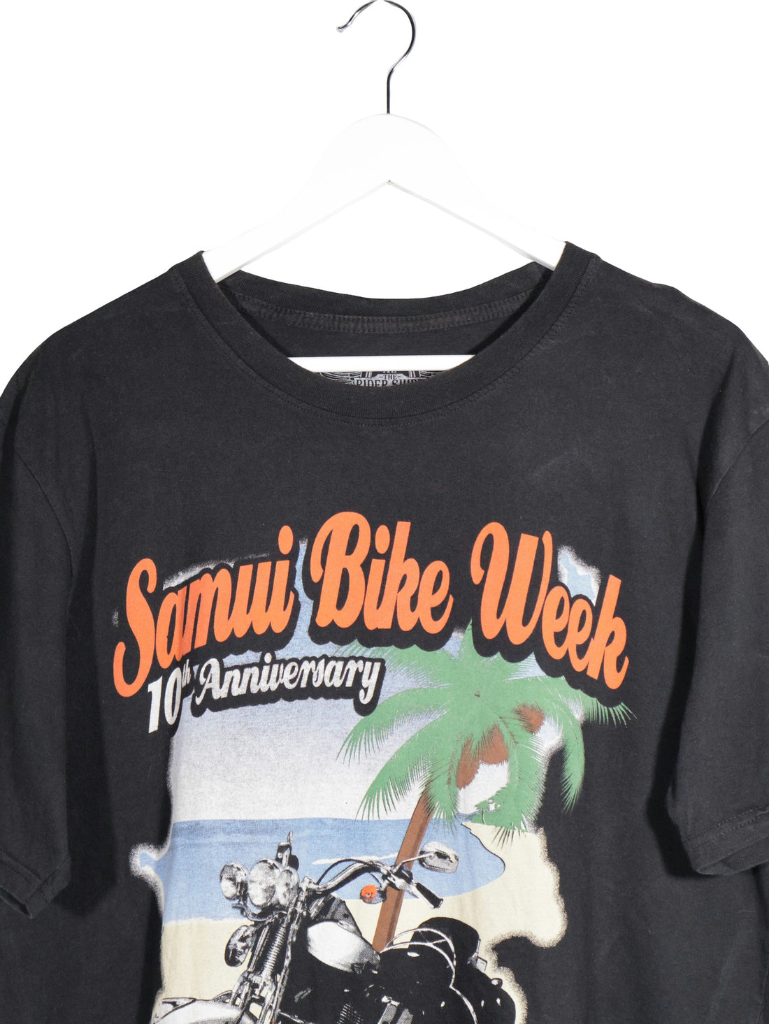 Tricou Harley-Davidson negru mărime L detaliu material și croială second-hand premium
