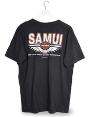 Tricou Harley-Davidson negru mărime L vedere din spate second-hand premium