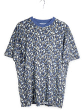 Tricou Marc O'Polo bleumarin cu imprimeu vegetal bej, alb si albastru mărime XXL vedere din față second-hand premium