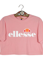 Tricou Ellesse roz mărime S detaliu material și croială second-hand premium