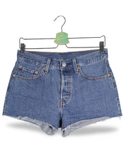 Blugi scurti Levi's albastru mărime S vedere din față second-hand premium