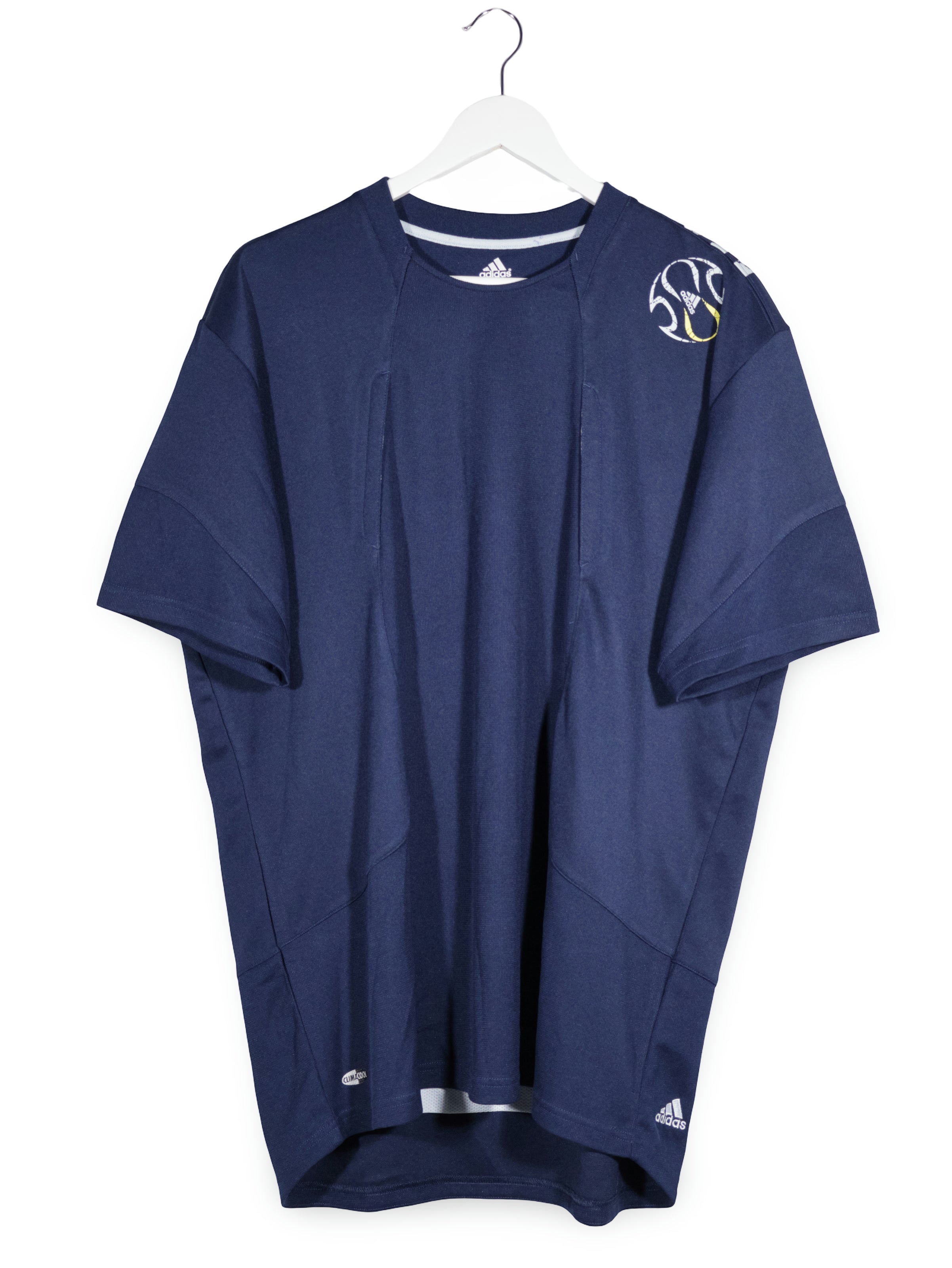 Tricou Adidas bleumarin mărime XL vedere din față second-hand premium