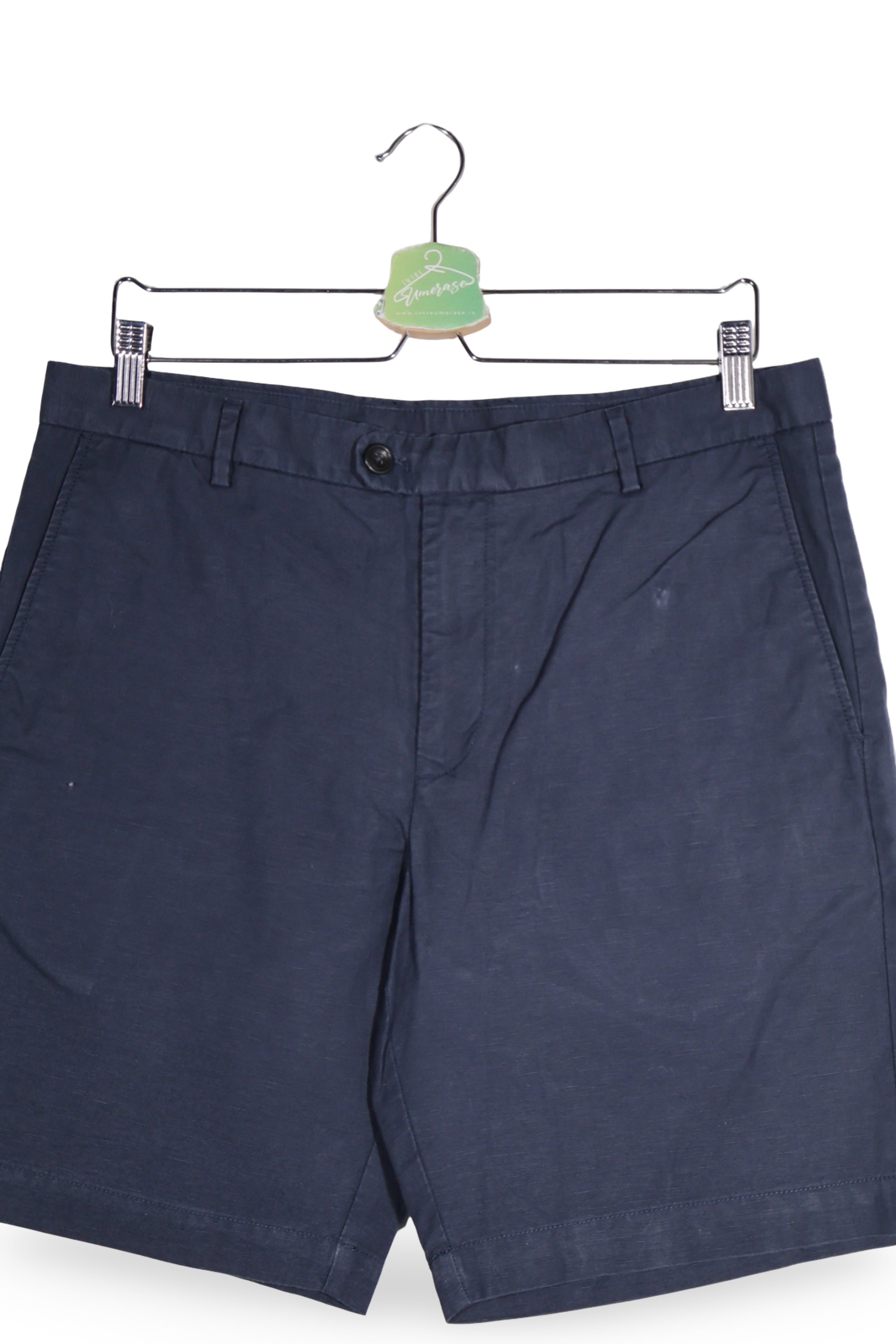 Pantaloni scurți - Charles Tyrwhitt bleumarin din in si bumbac cu croiala clasica – M – Bărbați - detaliu