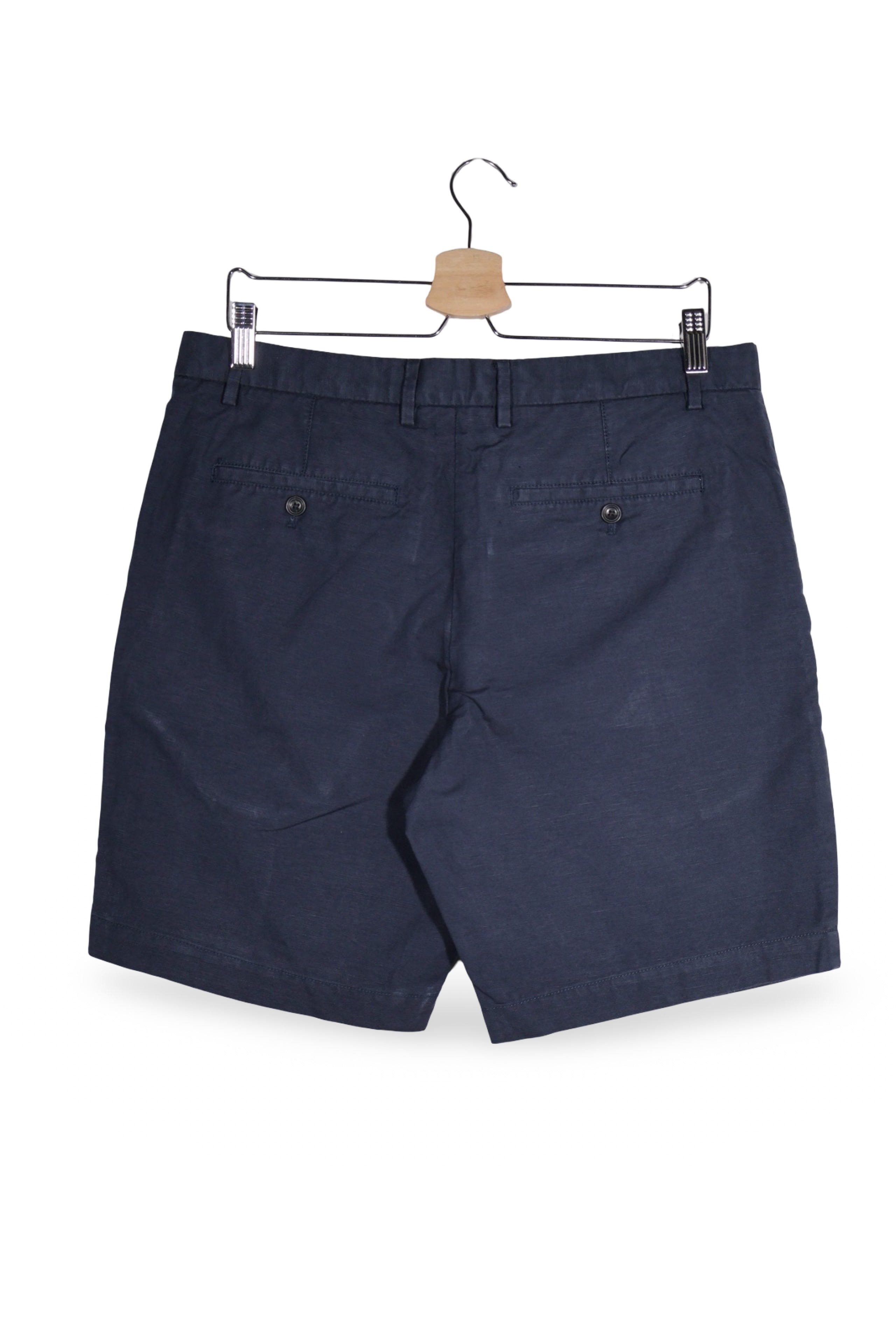 Pantaloni scurți - Charles Tyrwhitt bleumarin din in si bumbac cu croiala clasica – M – Bărbați - spate