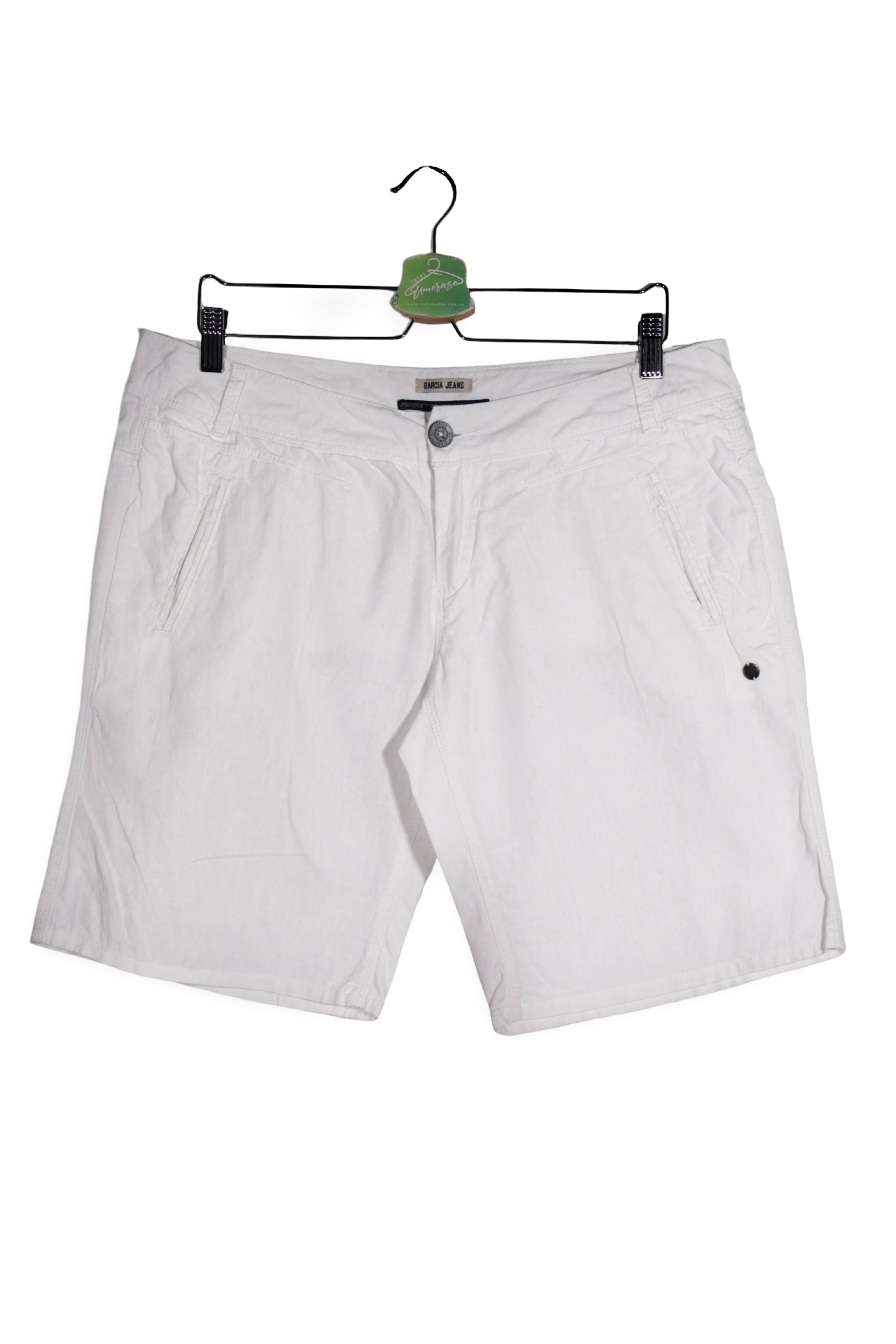 Pantaloni scurți - Garcia albi din bumbac cu croială relaxată – L – Bărbați - fata