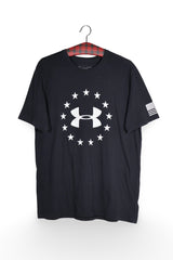 Tricou - Under Armour negru din material tehnic cu logo frontal supradimensionat – L – Bărbați - fata