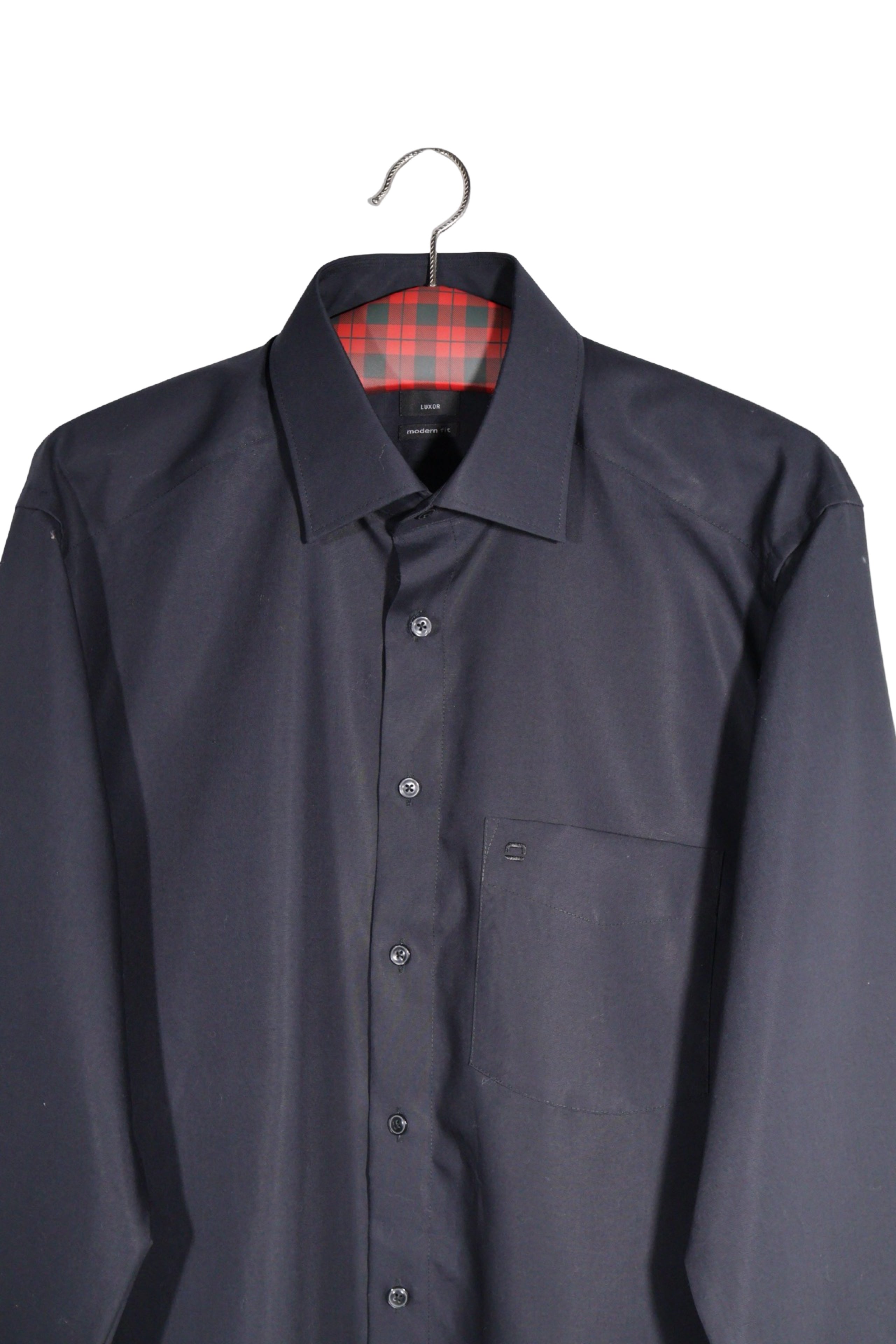 Cămașă - OLYMP bleumarin din bumbac cu croială modern fit – L – Bărbați - spate