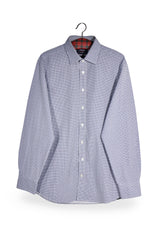 Cămașă - CHARLES TYRWHITT alb-albastră din bumbac cu microimprimeu geometric – L – Bărbați - fata