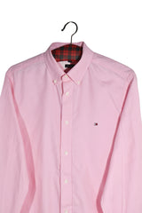 Cămașă - Tommy Hilfiger roz pal din bumbac cu croială regular fit – M – Bărbați - detaliu