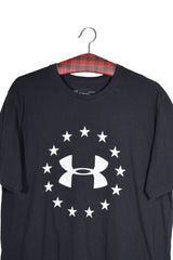 Tricou - Under Armour negru din material tehnic cu logo frontal supradimensionat – L – Bărbați - detaliu