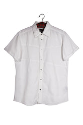 Cămașă - Quiksilver albă din bumbac cu croială lejeră – M – Bărbați - fata