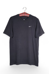 Tricou - NIKE negru din bumbac cu logo brodat pe piept – M – Bărbați - fata