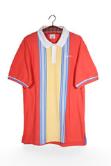 Tricou - Karl Kani polo color-block cu dungi verticale – L – Bărbați - fata
