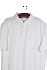 Tricou - Tom Tailor alb din bumbac cu guler polo – XL – Bărbați - detaliu