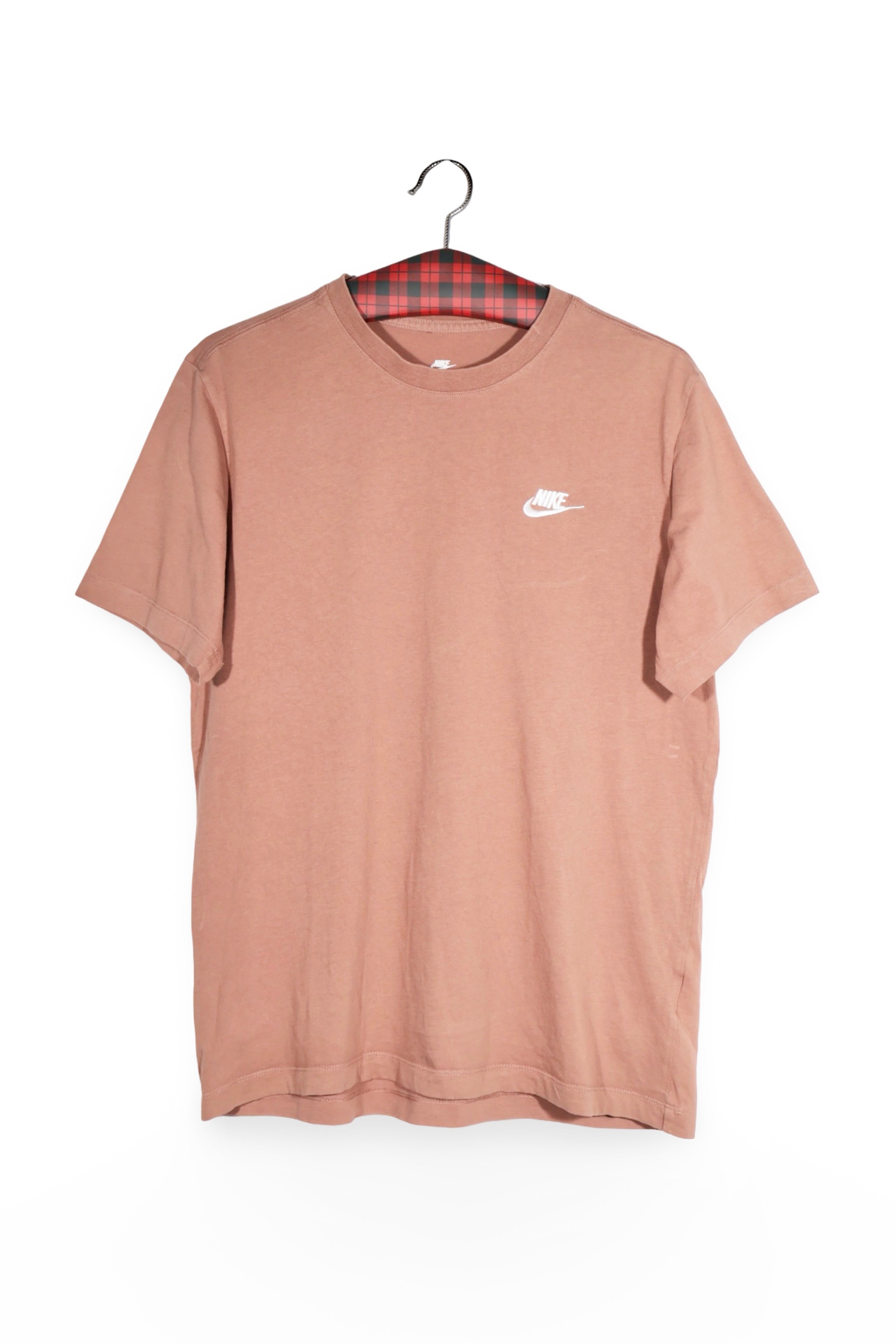 Tricou - NIKE roz prafuit din bumbac cu logo discret – M – Bărbați - fata