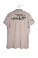 Tricou - Camp David bej din bumbac cu imprimeu grafic – L – Bărbați - spate