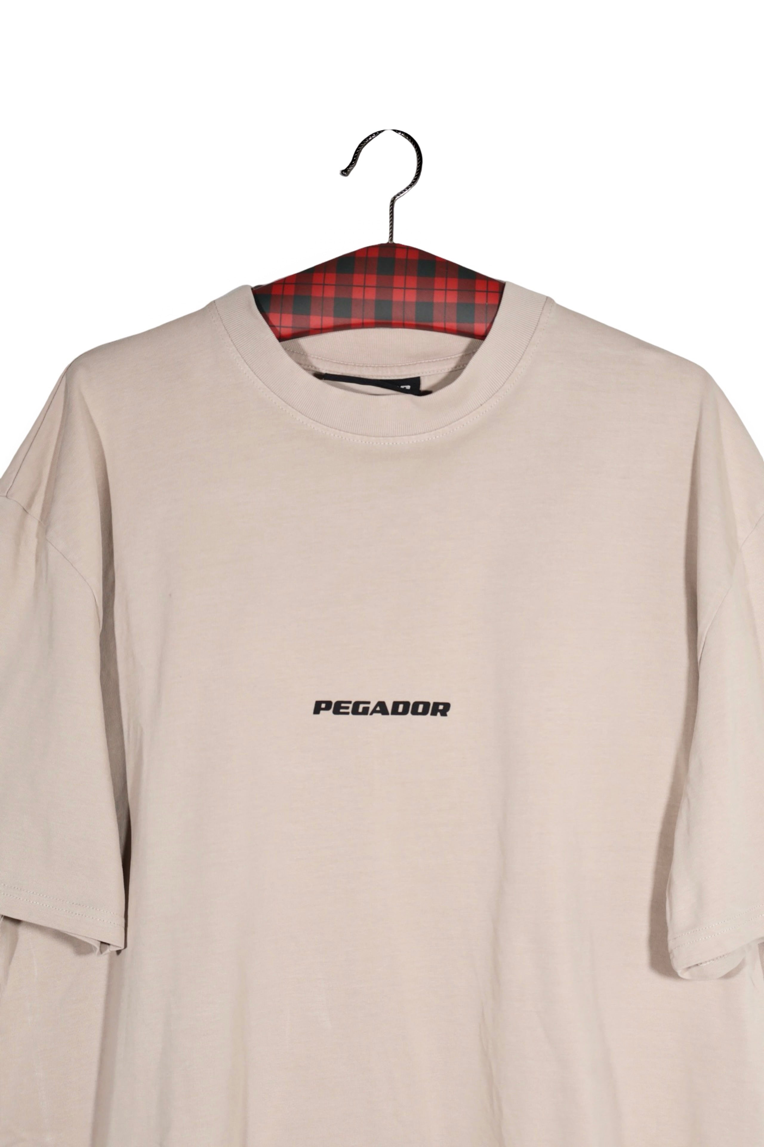 Tricou - Premium bej din bumbac cu print minimalist – M – Bărbați - detaliu