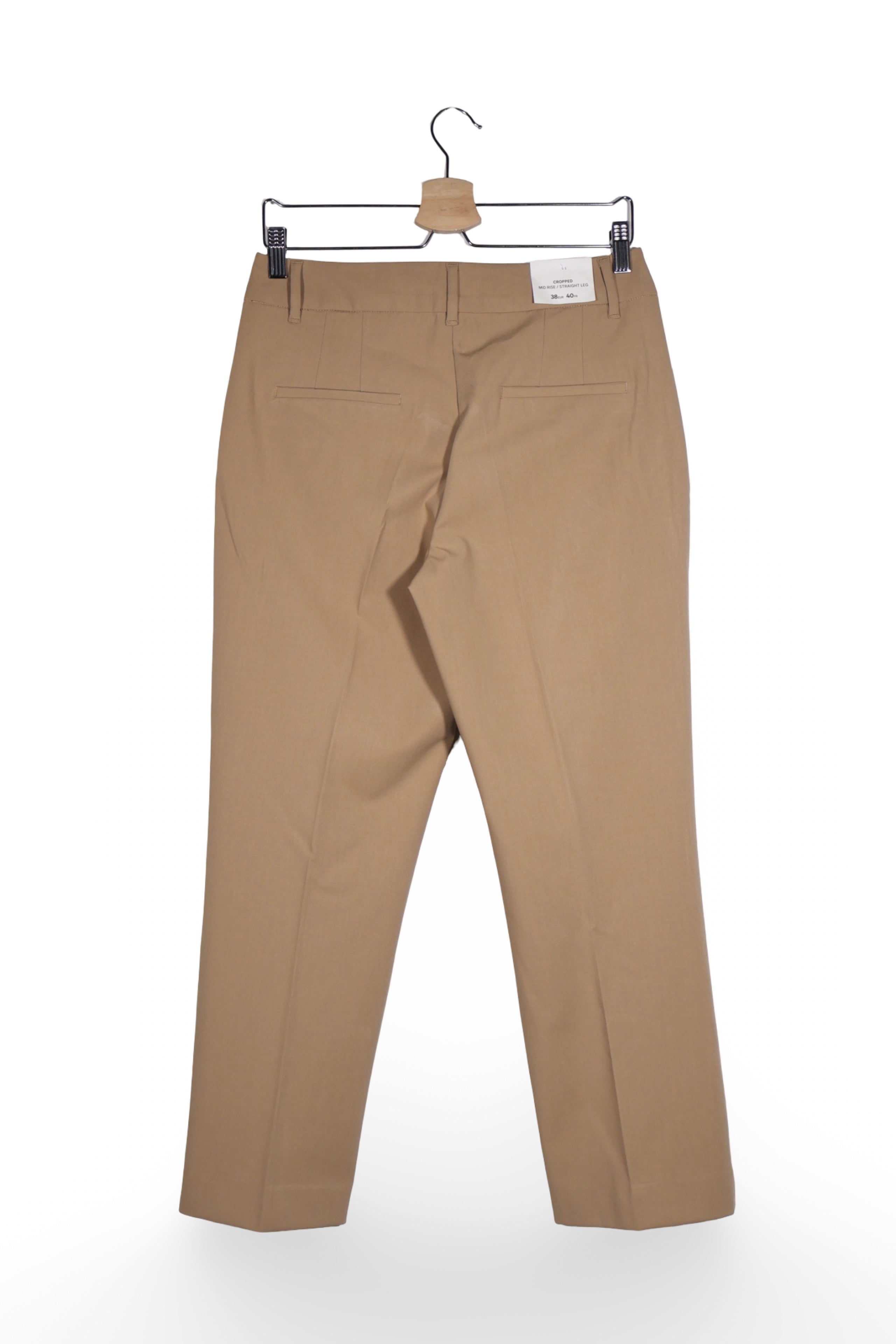 Pantaloni - C&A bej din material fluid cu croială dreaptă – M – Femei - spate