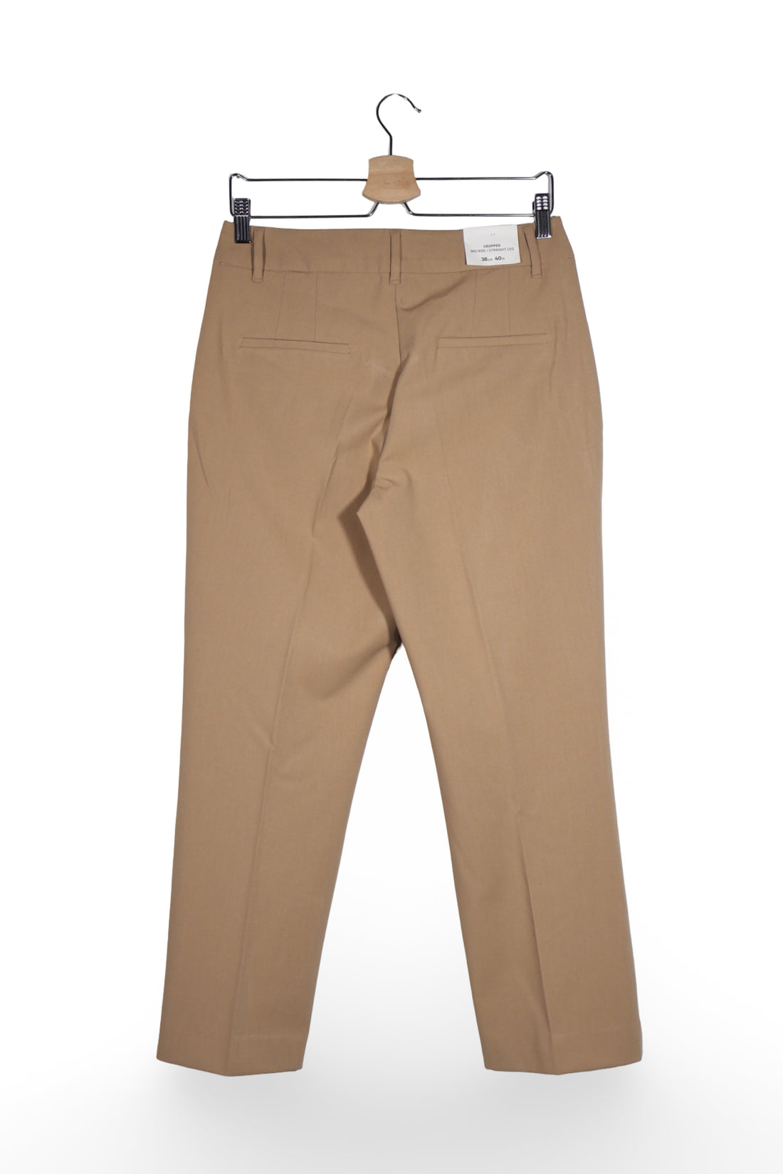 Pantaloni - C&A bej din material fluid cu croială dreaptă – M – Femei - spate