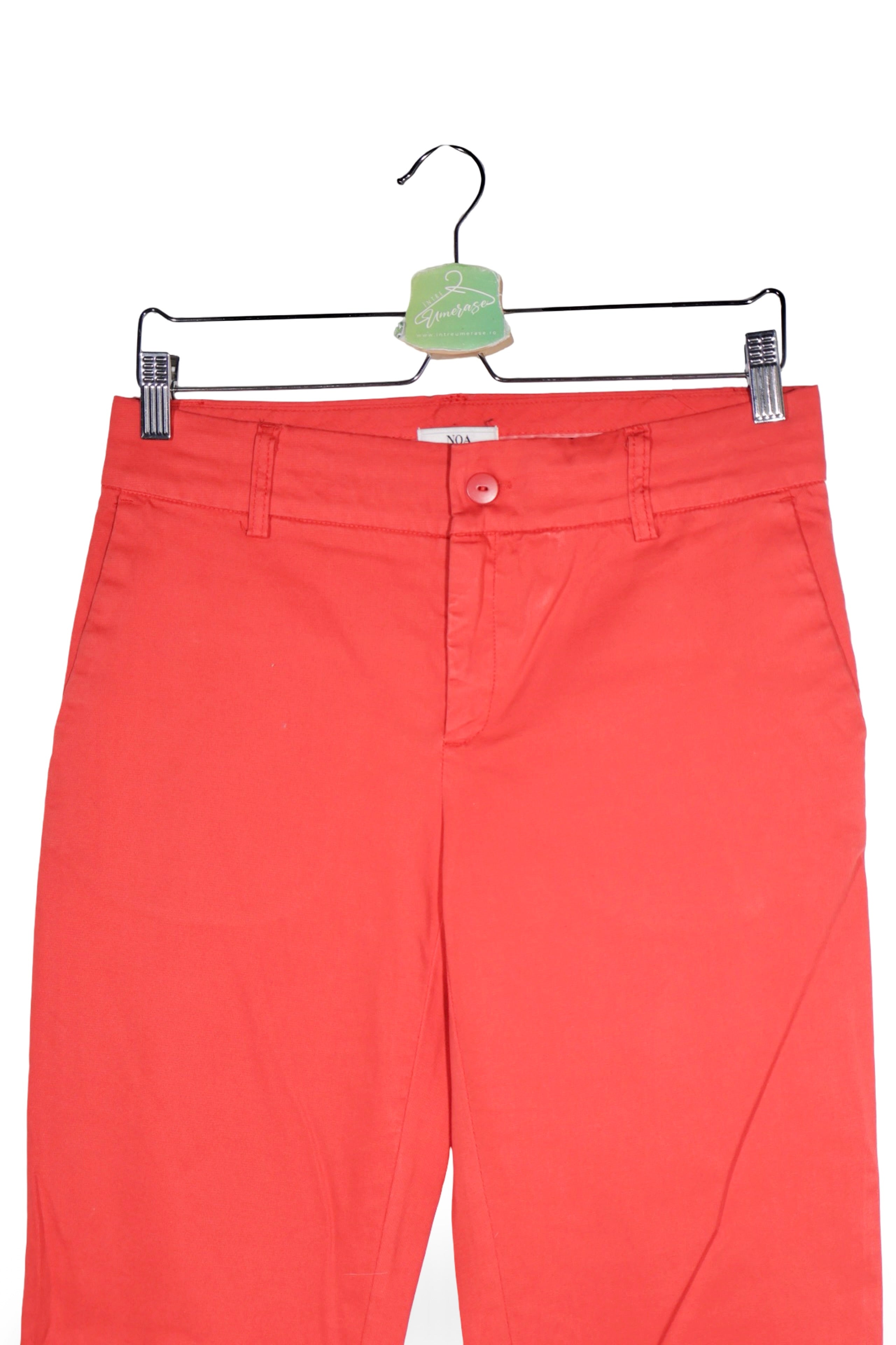 Pantaloni - Noa Noa corai din bumbac cu croială dreaptă – S – Femei - detaliu