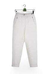 Pantaloni - Premium alb-crem din bumbac cu croială dreaptă – M – Femei - fata