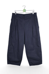 Pantaloni - COS bleumarin din bumbac cu croială amplă – XL – Femei - fata