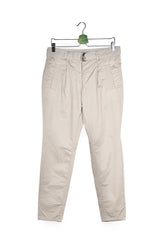 Pantaloni - MARC CAIN bej deschis din bumbac cu croială dreaptă – M – Femei - fata