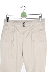 Pantaloni - MARC CAIN bej deschis din bumbac cu croială dreaptă – M – Femei - detaliu
