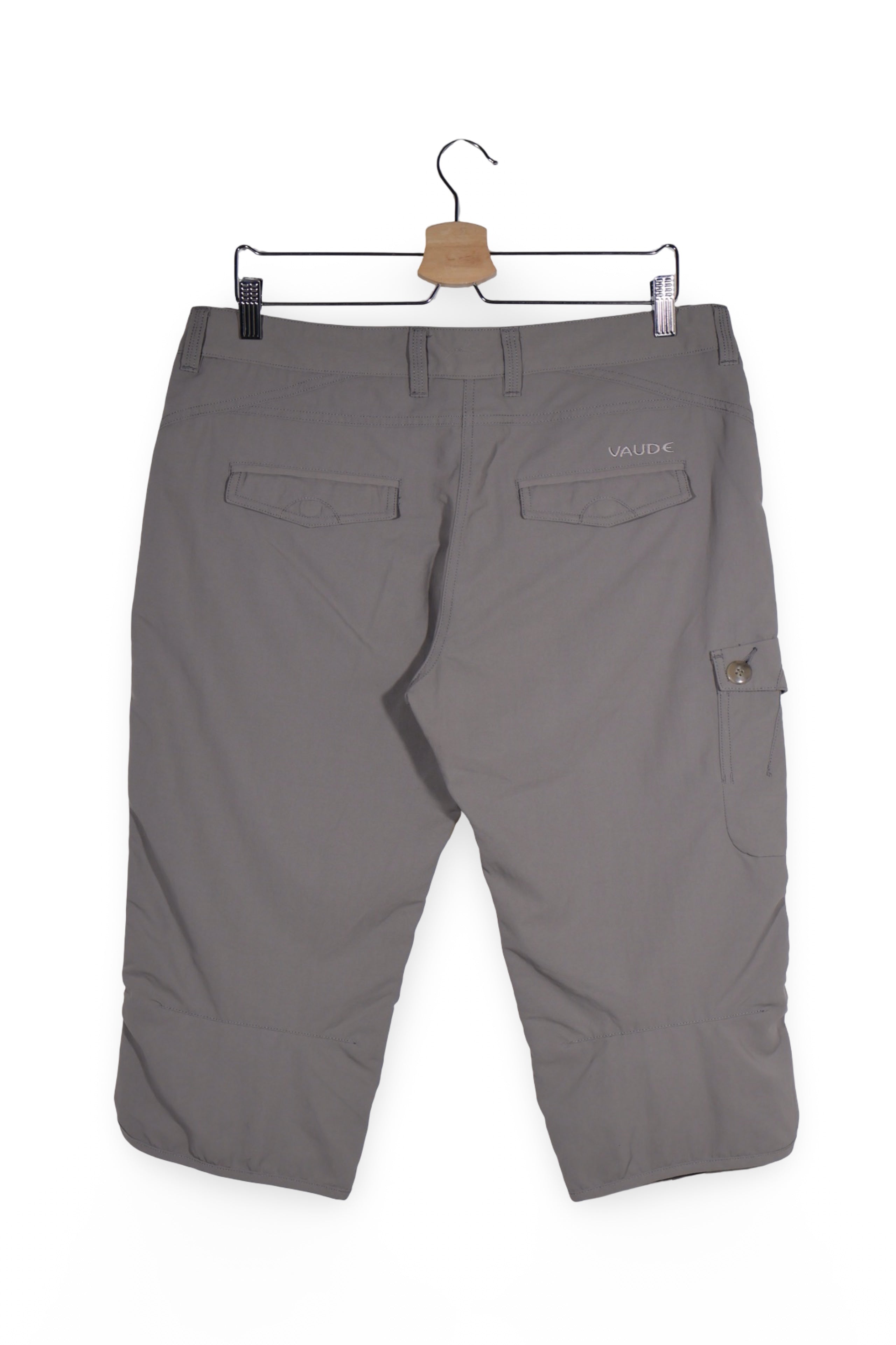 Pantaloni scurți - Vaude gri din poliamida cu buzunare cargo – XL – Femei - spate