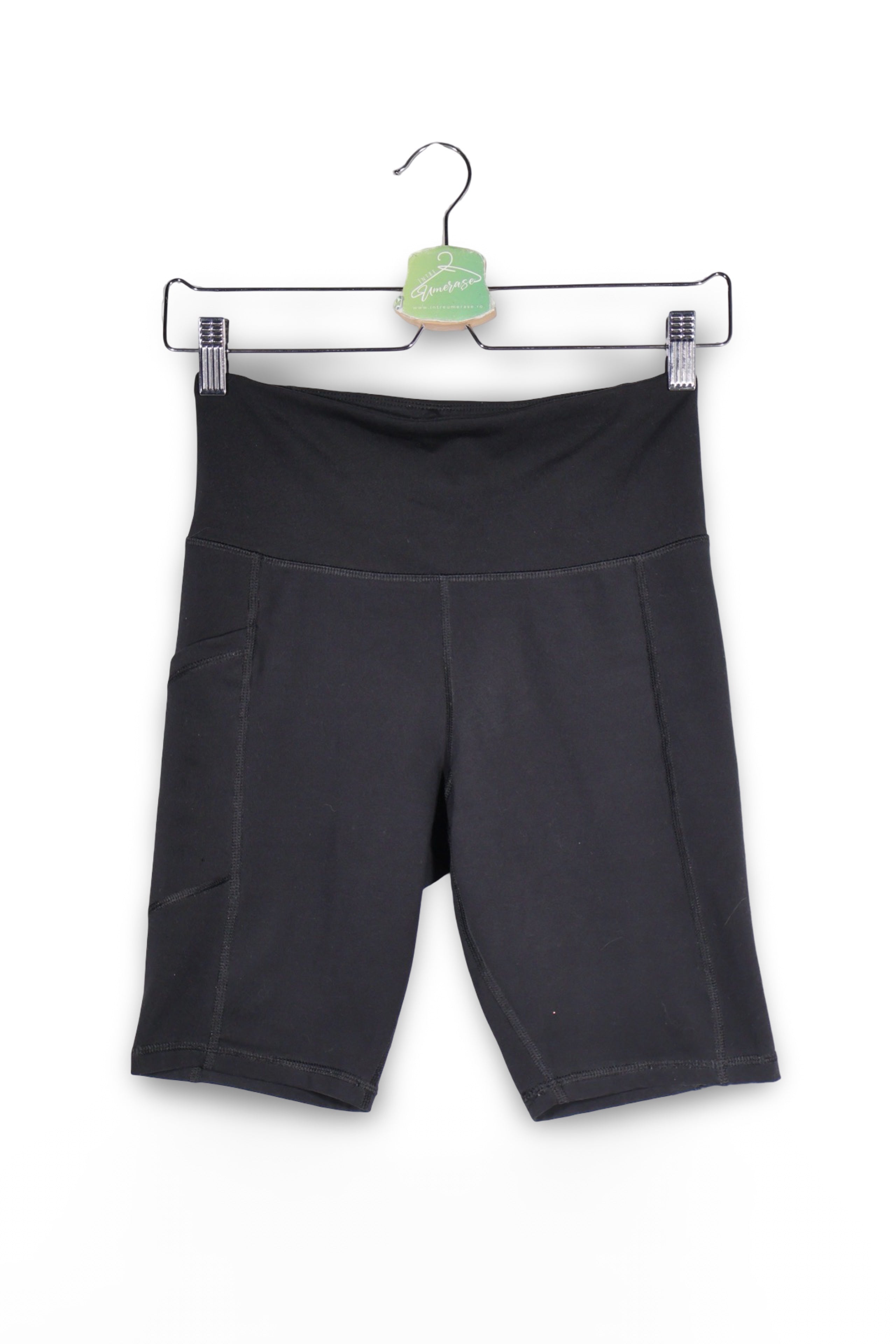 Pantaloni scurți - Champion negri elastici cu talie inalta – S – Femei - fata