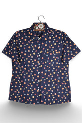 Cămașă - Eddie Bauer bleumarin cu imprimeu floral multicolor – S – Femei - fata