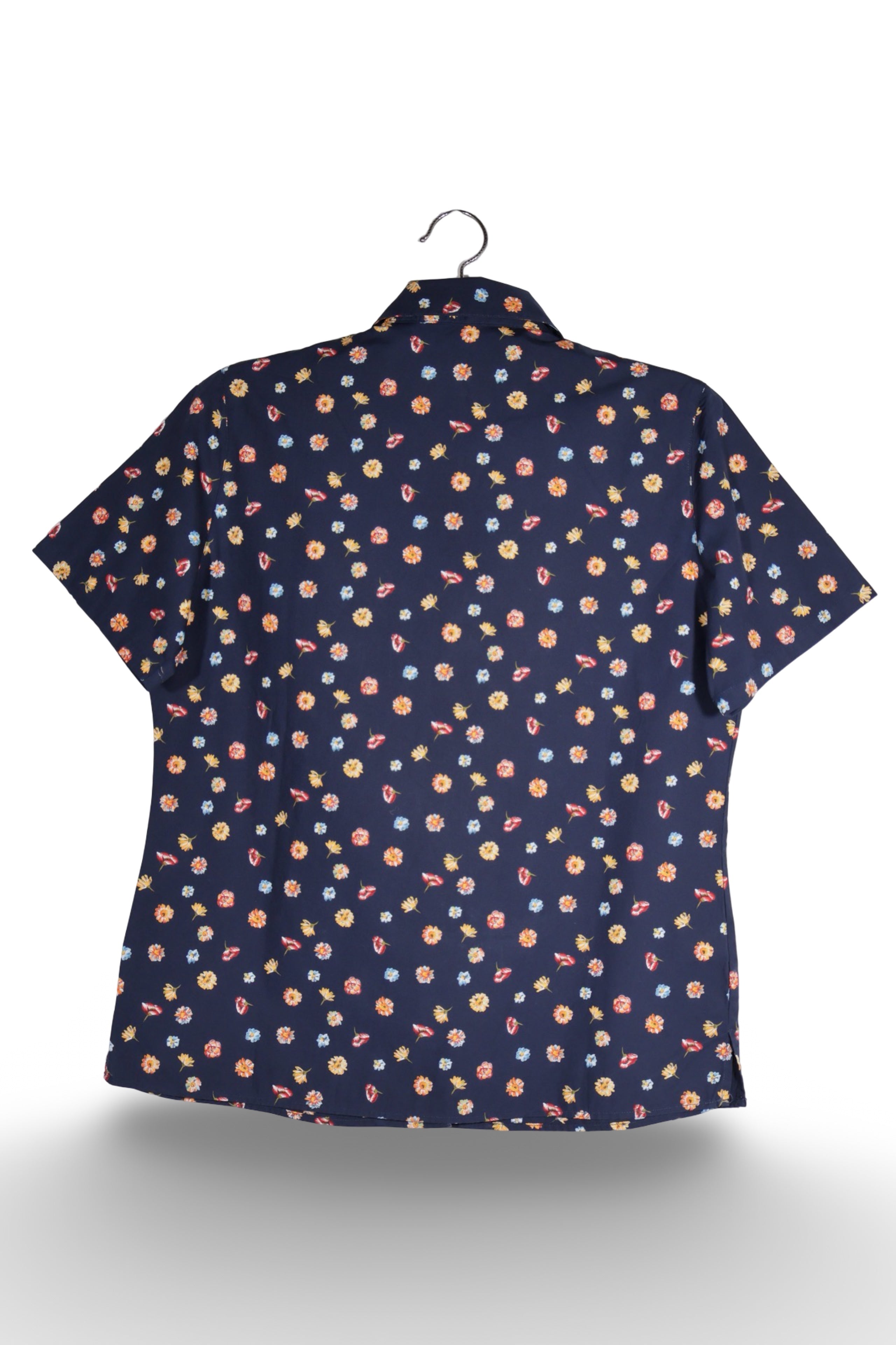 Cămașă - Eddie Bauer bleumarin cu imprimeu floral multicolor – S – Femei - spate