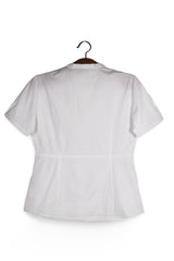 Cămașă - Bogner albă din bumbac cu guler mandarin – M – Femei - spate